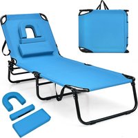 Folding Beach Lounge Chair - Blue