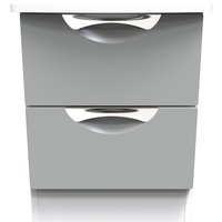 Camden Ready Assembled 2 Drawer Bedside Cabinet - Dusk Grey & White