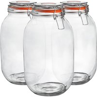 Glass Storage Jar - 3 Litre - Orange Seal / 6