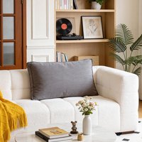 Dark Grey Soft Corduroy Cushion - Grey / 70cm
