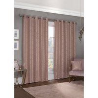 Element Geometric Woven Thermal Blackout Eyelet Curtains - Blush Pink / 183cm / 168cm
