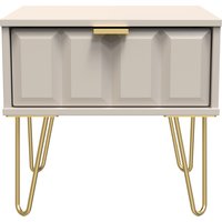 Cube Ready Assembled 1 Drawer Bedside Cabinet with Legs - Kashmir Matt