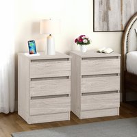Malvern 3 Drawer Bedsides x 2 - Urban Snow