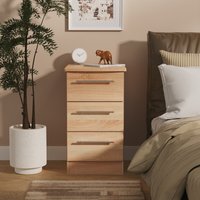 Sherwood Ready Assembled 3 Drawer Bedside Cabinet - Bardolino Oak