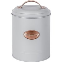 Innoteck Biscuits Tin in Matt Light Grey with Copper Handle - Grey