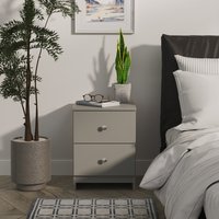 Yarmouth Fully Assembled 2 Drawer Bedside Cabinet - Uniform Grey & Dusk Grey