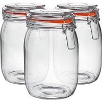 Glass Storage Jar - 1 Litre - Orange Seal / 6