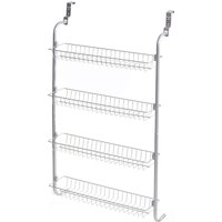 4 Tier Over Door Hanging Rack For Pantry and Storage Cupboard - Silver