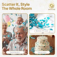 80th Birthday Confetti pack of 4 - Blue & Silver
