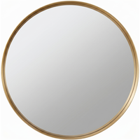 Deep Aluminium Frame Round Wall Mirror - Gold