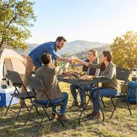 Outsunny 5 Piece 6ft Foldable Table and Chairs - Black