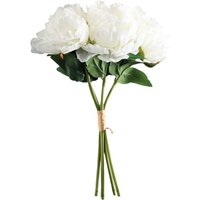 Artificial Silk Hand Tied Peony Bouquet - Cream
