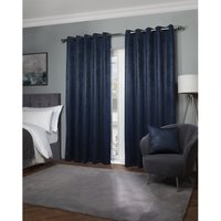 Metro Thermal Blackout Eyelet Curtains - Navy / 137cm / 116cm