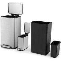 2Pcs Kitchen Rubish Bin - Silver