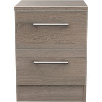 Devon Ready Assembled 2 Drawer Bedside Cabinet - Darkolino (Dark Oak)