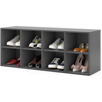 8 Grid Shoe Bench - Grey