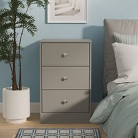 Padstow Ready Assembled 3 Drawer Bedside Cabinet - Uniform Grey & Dusk Grey