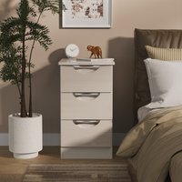 Camden Ready Assembled 3 Drawer Bedside Cabinet - Kashmir Gloss & Kashmir