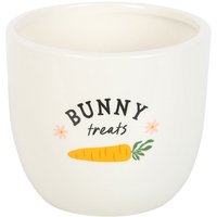 Bunny Treats Ceramic Storage Pot - White