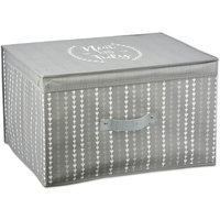 Large Heart Pattern Foldable Storage Box With Lid - Grey