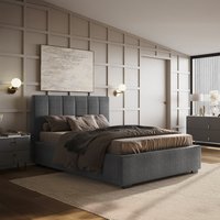 Waltz Fabric Ottoman - Grey / King