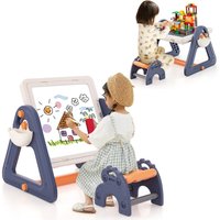 2-in-1 Kids Art Table Easel - Blue