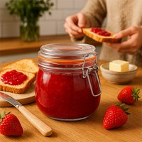 Glass Storage Jar - 500ml - Orange Seal / 3