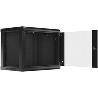 LANBERG 19" 9U 600x450 Wandgehäuse Glastür (FlatPack) sw