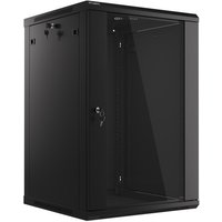 LANBERG 19" 18U 600x600 Wandgehäuse Glastür V2 (FlatPack) sw