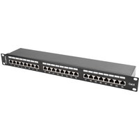LANBERG 19" Patchpanel 1U 24-Port CAT.6 FTP geschirmt sw