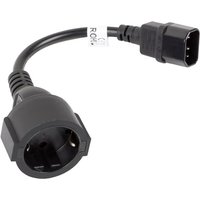 LANBERG Netzkabel-Adapter IEC320 C14->Schuko(F) für UPS 0,2m