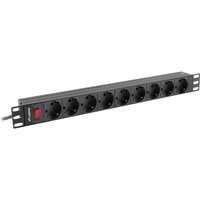 LANBERG 19" PDU-Steckdosenleiste 1U 9xSchuko 3,0m 16A sw