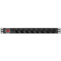 LANBERG 19" PDU-Steckdosenleiste 1U 8xSchuko 2,0m 16A sw