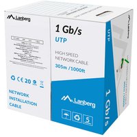 LANBERG LAN-Kabel 1Gb/s 305m Solid CCA grün