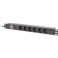 LANBERG 19" PDU-Steckdosenleiste 1U 6xSchuko 2,0m 16A sw
