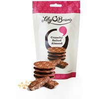 Crunchy Salted Almond Share Bag, 110g at Lily O'Brien`s Chocolate Crunchy Salted Almond Share Bag, 110g.