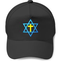 Gold Symbol Baseball Caps Messianic Star Of David With Gold Cross