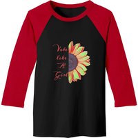 League Of Women Voters , Vote Like A Girl Mask Baseball Tees