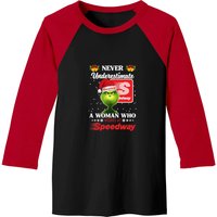 A Women Who Work At Speedway Baseball Tees