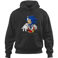 Blue Hedgehog Fast Run Style Active Hoodies