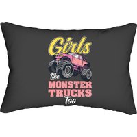Girls Like Monster Truck Too Monster Truck Girl Women Lumbar Pillows