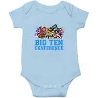 Grey White Big Ten Conference Vintage Onesies - Big 10 Conference Vintage Onesies