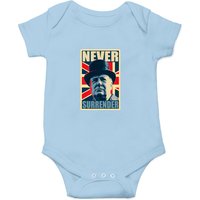 Winston Churchill Never Surrender British Flag Poster Onesies