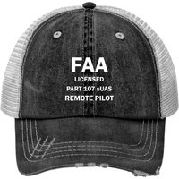 Faa Licensed Part 107 Suas Remote Pilot Drone Gear Print Trucker Hats