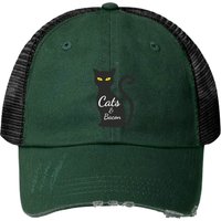 Cats And Bacon Print Trucker Hats For Women