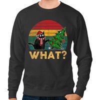 Funny Ugly Sweater Christmas Naughty Cat Santa Hat T Sweatshirts