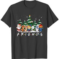 Christmas Friends Santa Rudolph Snowman Xmas Family Pajamas T T-shirts