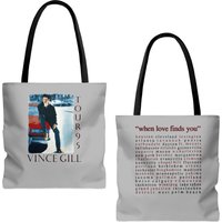 Vince Gill When Love Finds You Tour '95 Tote Bags (aop), Vince Gill Tour 1995 Tote Bags (aop)