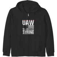 Uaw Strike 2023 United Auto Workers Union Uaw Strong Red T Zip Hoodies