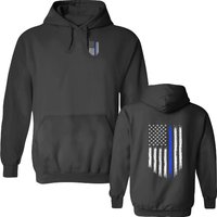 Thin Blue Line Usa Flag Police Men's Hoodie Sweatshirt